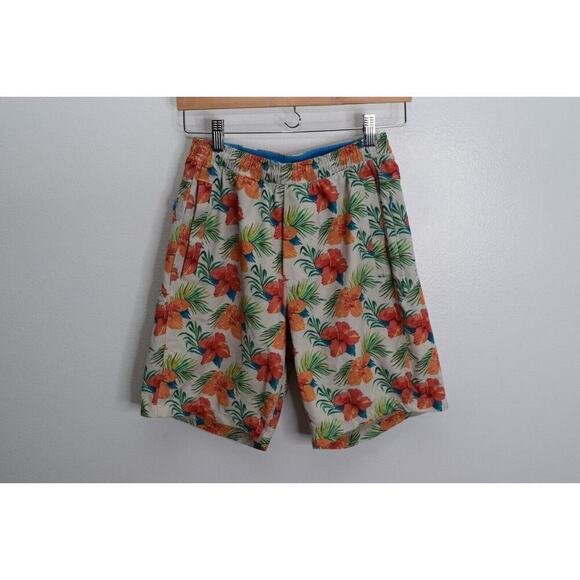 Birddogs Shorts Small Long Shorts Tropical Floral Hawaiian Lined Gym Training - Picture 1 of 3
